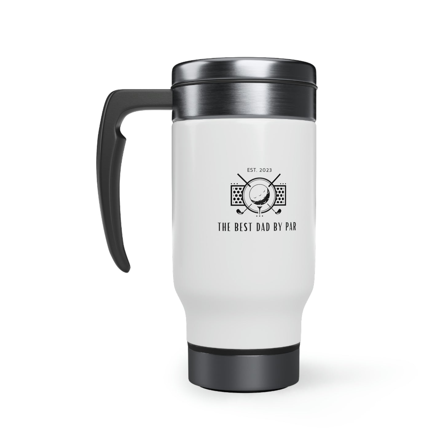 Golf Stainless Steel Travel Mug with Handle, Best Dad by Par